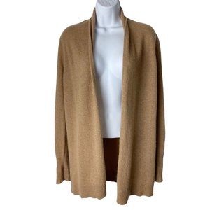 Tahari Tan Open Front Cardigan